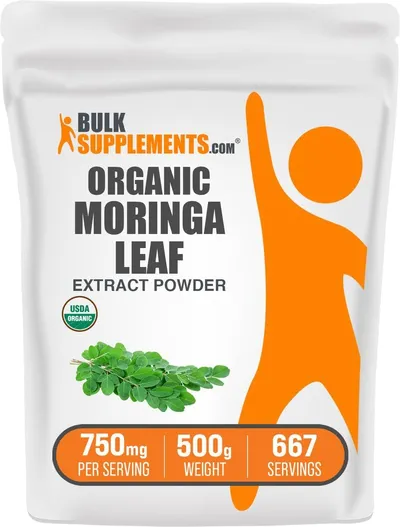 Bulk Supplements Organic Moringa Leaf Powder - Organic moringa powder in large bag