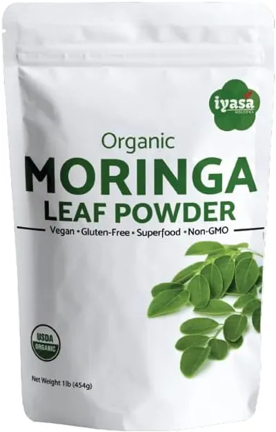 Iyasa Holistics Premium Organic Moringa Leaf Powder, vegan, gluten-free moringa powder