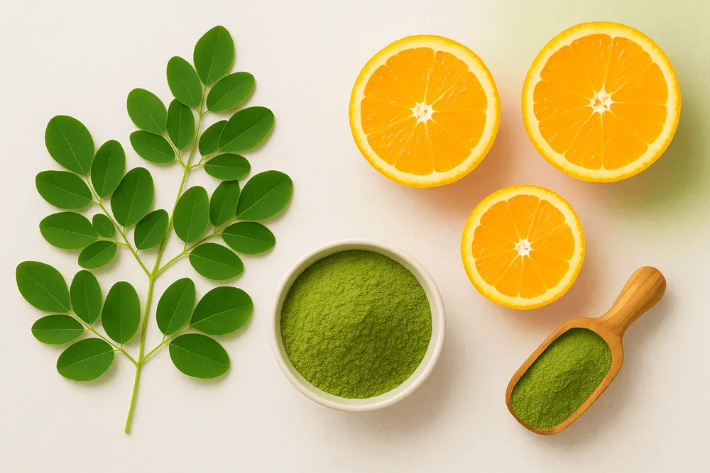 Vitamin C supports immune function, collagen production, and antioxidant protection