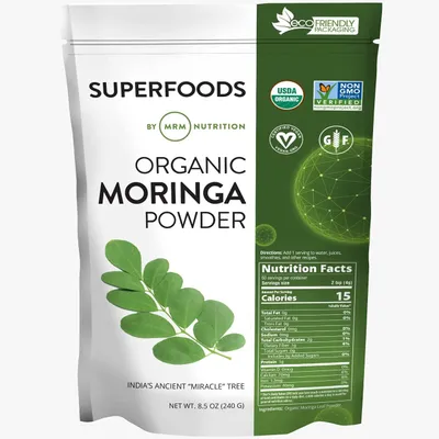 MRM Nutrition Raw Organic Moringa Leaf Powder - Nutrient-dense superfood powder