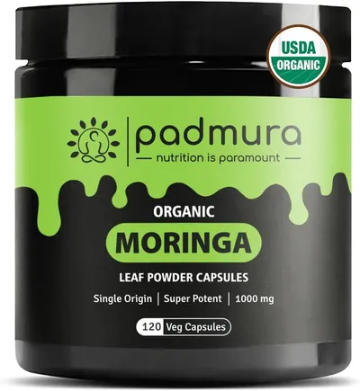 PADMURA Organic Moringa Oleifera Capsules - USDA Organic moringa supplement capsules