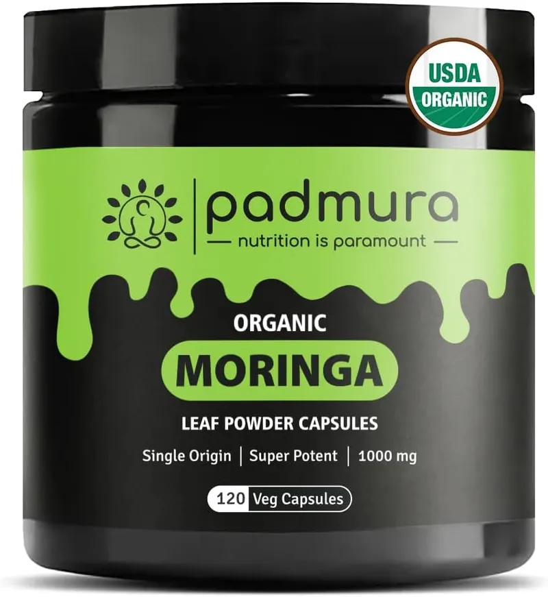 PADMURA Organic Moringa Oleifera Capsules - USDA Organic moringa supplement capsules