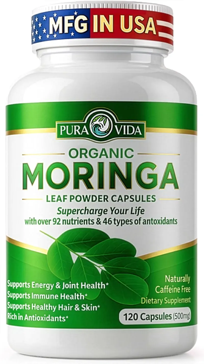 PURA VIDA MORINGA Capsules - Certified organic single origin moringa