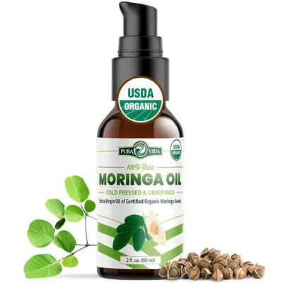 Organic Moringa Pressed Unrefined Oil - USDA Organic moringa oil for skin and hair