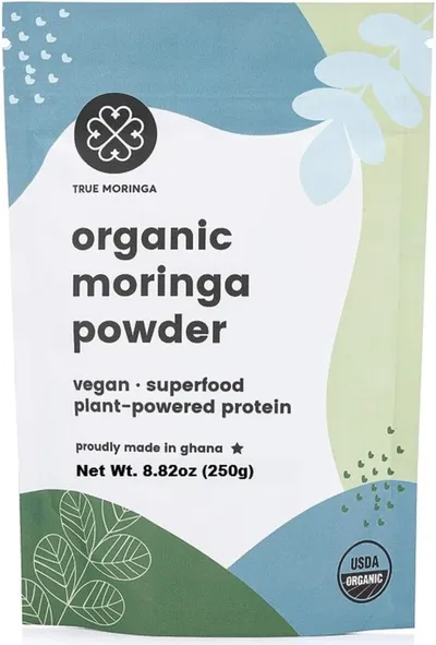 True Moringa Regenerative Organic Moringa Powder, 100% raw organic moringa powder from Ghana